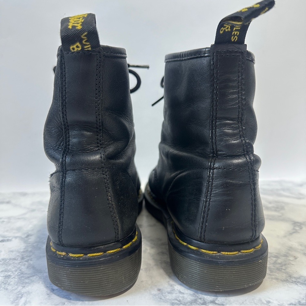 Dr. Martens 1460 black smooth leather lace up boots unisex men 8 women 9 - Picture 4 of 9